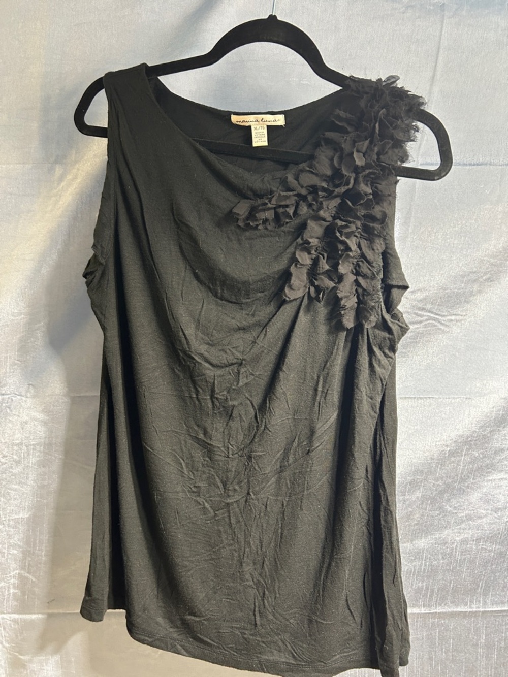 Marina Luna Black Crewneck Knit Top